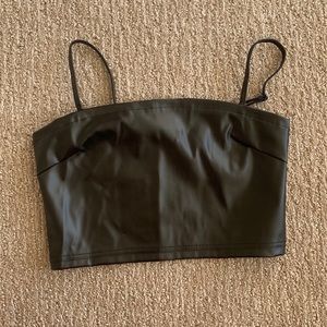 NWOT F21 faux leather crop top